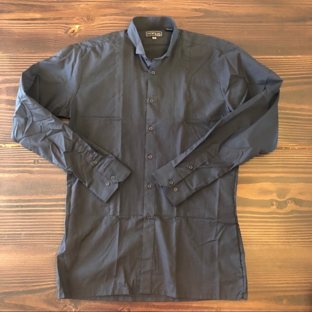 Tuxedo 15 1/2 Medium 33-34 Black Button Down Shirt